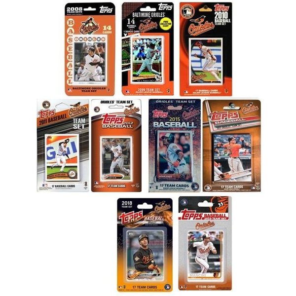 Williams & Son Saw & Supply C&I Collectables ORIOLES919TS MLB Baltimore Orioles 9 Different Licensed Trading Card Team Sets ORIOLES919TS